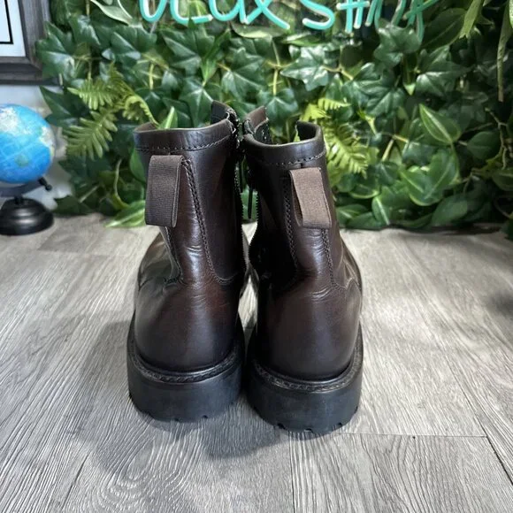 Thursday Boot Company Stomper Zip-Up Boot Brown Leather Mens 15 READ Boots